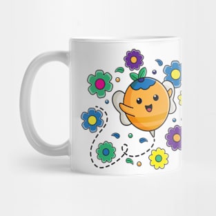 Blueberry bee with a cute face Mug